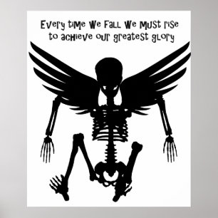 Poster Fallen Angel Skeleton cita palavras sábias