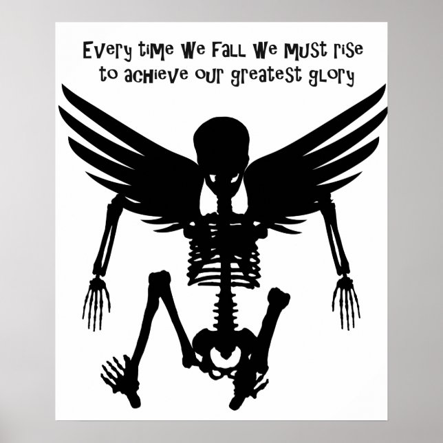 Poster Fallen Angel Skeleton cita palavras sábias (Frente)