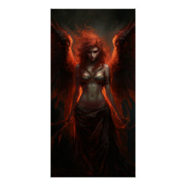 Póster Fallen Fire Angel – Dark Fantasy Poster Art