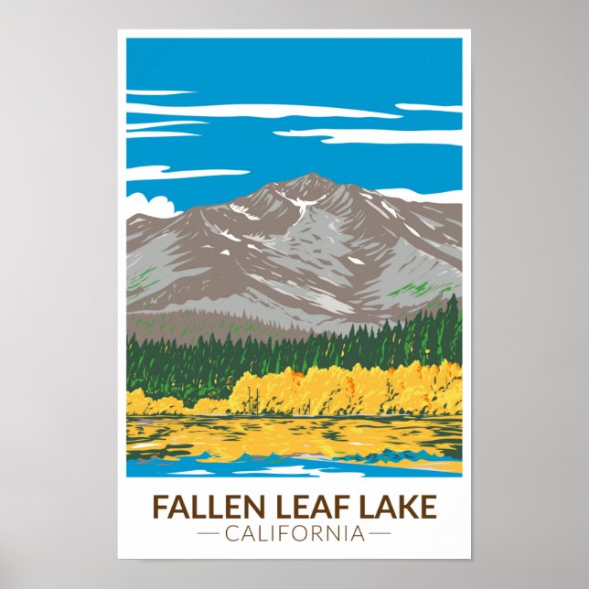 Poster Fallen Leaf Lake California Vintage (Frente)
