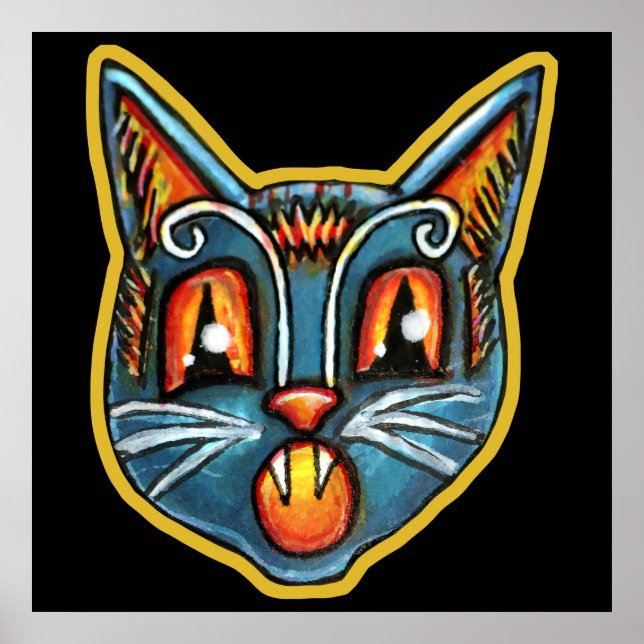 Poster Falln Scaredy Cat Vintage Halloweenies (Frente)