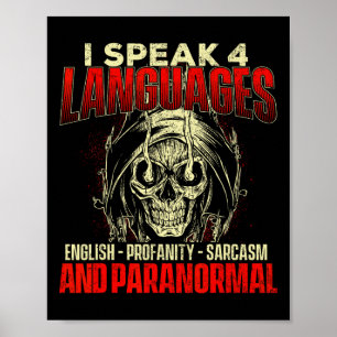 Poster Falo 4 idiomas - Fantasma Caça Paranormal