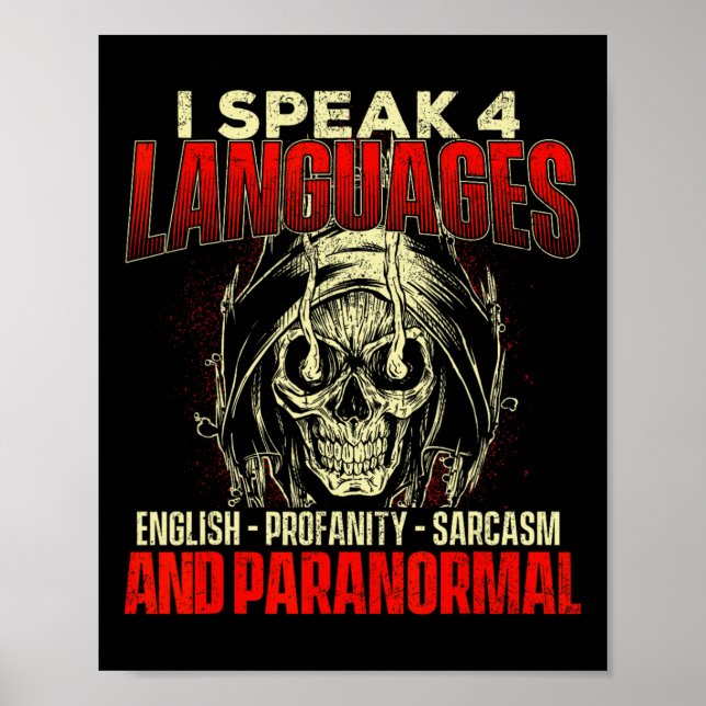 Poster Falo 4 idiomas - Fantasma Caça Paranormal (Frente)