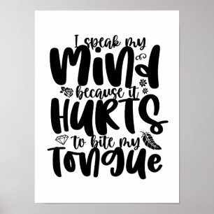 Poster Falo A Minha Mente, Coragem Inspiradora, Citação H