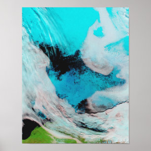 Póster Falsa visualização colorida da Polinya (água abert