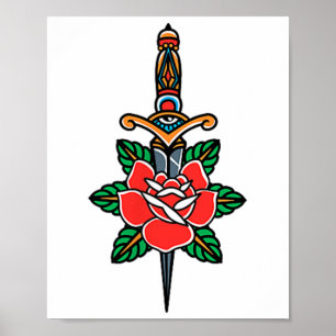 Poster Falso amigo Tradicional Americano Tatuagem Antiga