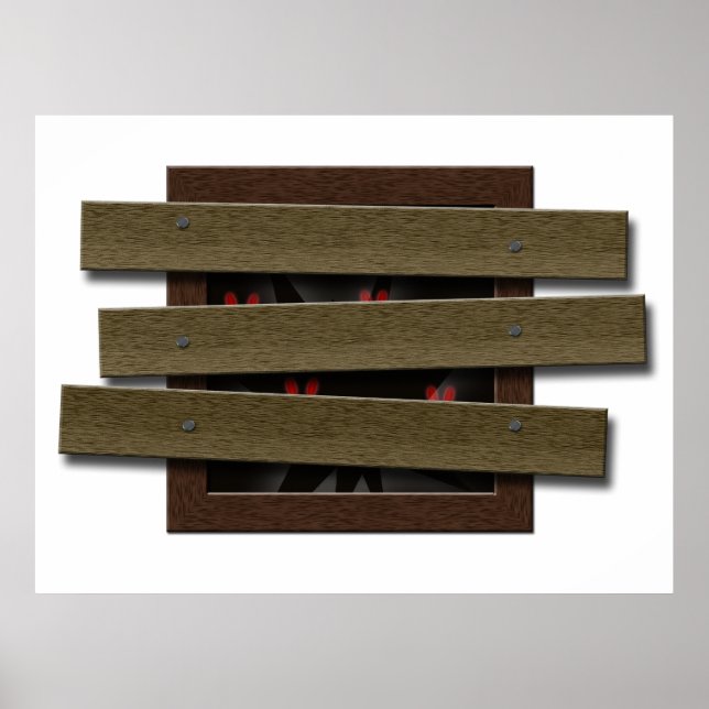 Póster Falso Embarcado Na Janela Halloween Casa Assombrad (Frente)