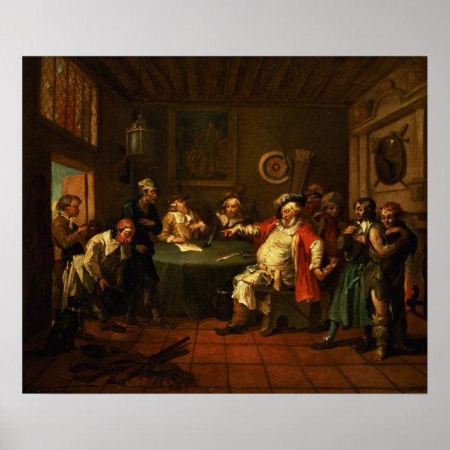 Póster Falstaff examinando recrutas de Henrique IV (Frente)