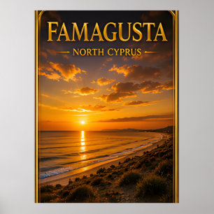 Poster Famagusta Norte Viagem Costeira de Chipre