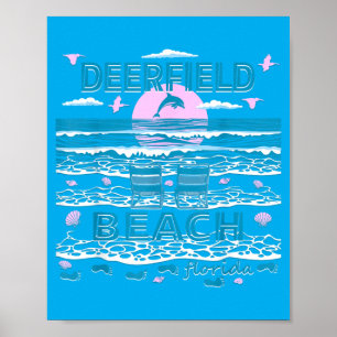 Poster Família Amorosa de Golfinhos Fofos Deerfield Beach