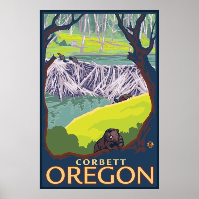 Póster Família Beaver - Corbett, Oregon (Frente)