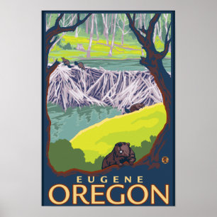 Póster Família Beaver - Eugene, Oregon