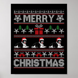 Poster Família Bulldog Correspondendo Engraçado Suor de N