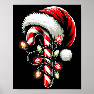 Poster Família Candy Cane Crew de Luzes de Natal Correspo