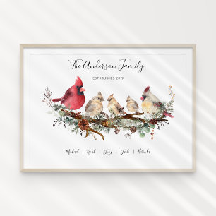Poster Família Cardinal de Natal dos Cinco