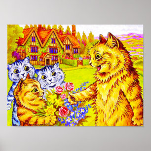 Poster Família Cat no Jardim