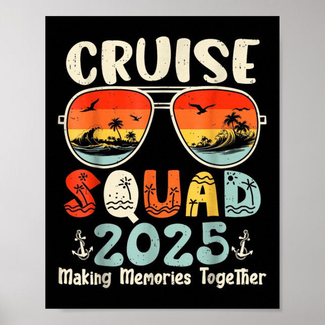 Poster Família Cruise Squad 2025 Summer Vacation Matching (Frente)