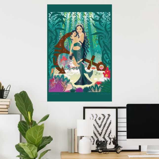 Poster Família da Sereia (Escritório em casa)