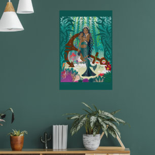 Poster Família da Sereia (pele e olhos castanhos)
