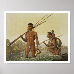 Poster Família de Botocudos, Rio Grande, Brasil, 'de Le