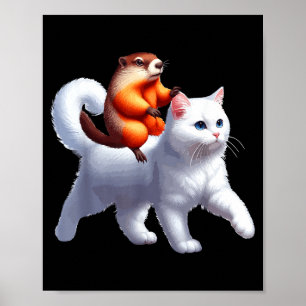 Poster Família de Criança Pequena Fantasia de Gato Montad