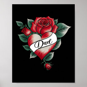 Poster Família de Dias de os namorados de tatuagem cardía