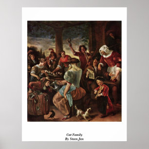 Poster Família de gato por Steen janeiro