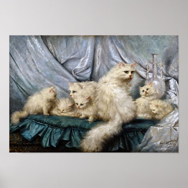 Poster Família de Gatos Brancos, Carl Kahler (Frente)