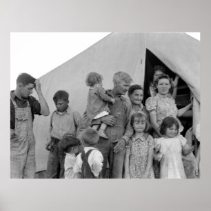 Póster Família De Migrantes Durante A Colheita De Pea — 1