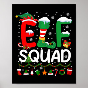 Poster Família de Natal do Esquadrão Elf Correspondendo P