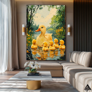 Poster Família de Pato Dourado – Arte Ingênua e Caprichos