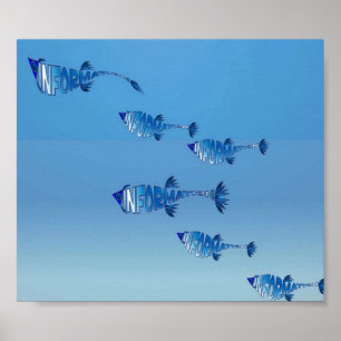 Poster Família de peixes da informação