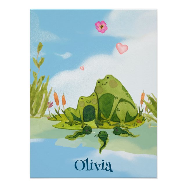 Póster Família de Sapos Adoráveis (Frente)