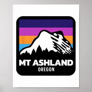 Poster Família de Snowboard do Monte Ashland Oregon