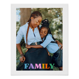 Póster Família de tipografia de foto moderna simples