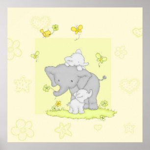 Póster Família do elefante