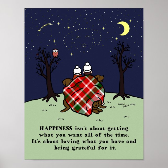 Póster Família e Céu Estrelado de Três Labradores de Choc (Frente)