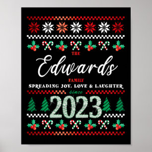 Poster Família Edwards Desde 2023 Eu Design de Natal Feio