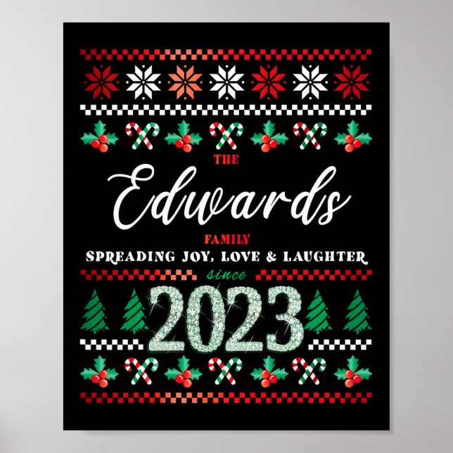 Poster Família Edwards Desde 2023 Eu Design de Natal Feio (Frente)