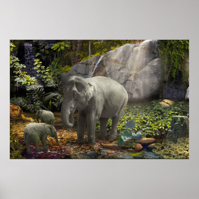 POSTER FAMÍLIA ELEFANTE "SALA VERDE" #2 (Frente)