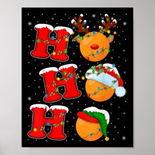 Poster Família engraçada combinando Santa Ho Ho Ho hóquei