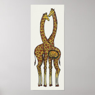 Póster Família expectante do girafa (abril e Oliver)