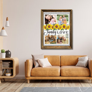 Poster Família Familiar Amor Gingham Collage Família Pers