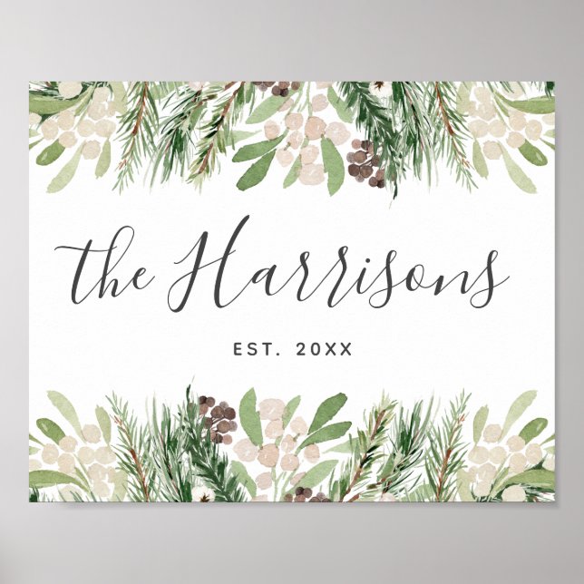 Poster Família Farmhouse Personalizada Estabelecida (Frente)