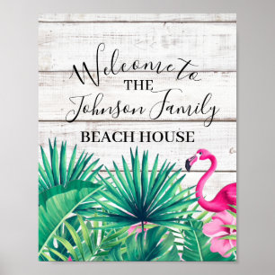 Poster Família Floral Tropical Nome da praia