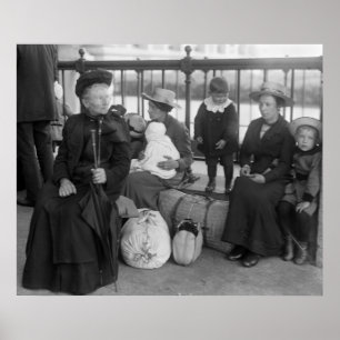 Póster Família holandesa no Ellis Island, 1900s