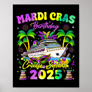Poster Família Mardi Gras Birthday Cruise Squad Matching
