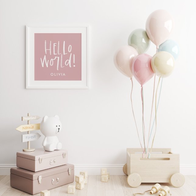 Poster Família moderna de fotomonogramas, rosada e branca (Criador carregado)