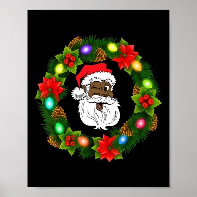 Poster Família negra de natal alegre da américa africana (Frente)