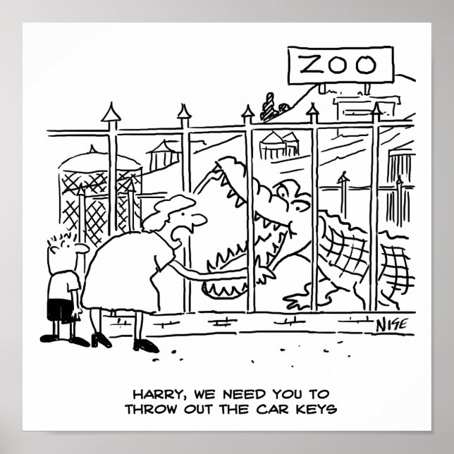 Poster Família no Zoo. Pai Engolido pelo Alligador (Frente)